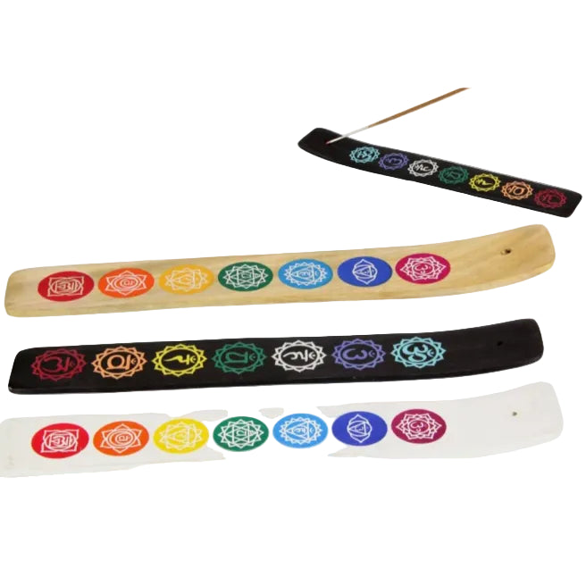 7 Chakra 25cm Wood Incense Holder