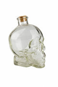 Empty 3D Glass Skull Bottle with Cork