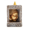 Stone Frame Buddha Head Backflow Incense Burner Cones Holder