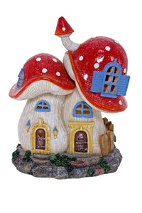 Red Mushroom Fairy House LED Solar FV369