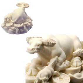 Cow/Ox Wish Granting Statue Ivory 60mm