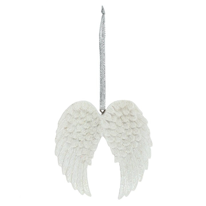 Double Glitter Angel Wings Hanging Decoration