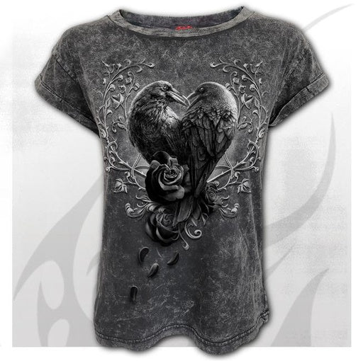 Spiral Direct T-Shirt Acid Wash - RAVEN HEART