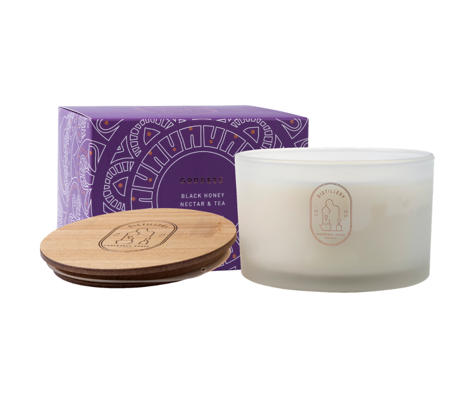 Goddess Black Honey & Tea 450g Distillery Vegan Soy Candle