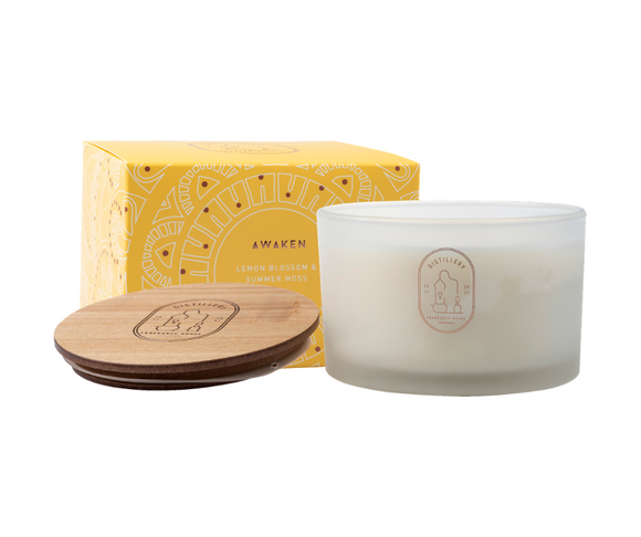 AWAKEN Lemon Blossom & Summer Moss 450g Distillery Vegan Soy Candle