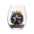 Black Cat Pentacle Stemless Wine Glass
