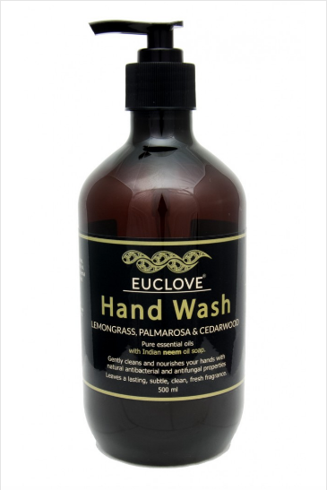 Euclove Hand Wash Lemongrass, Palmarosa and Himalayan Cedarwood 500ml