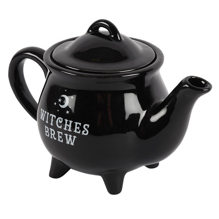 Witches Brew Black Ceramic Cauldron Teapot