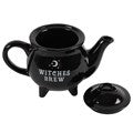 Witches Brew Black Ceramic Cauldron Teapot