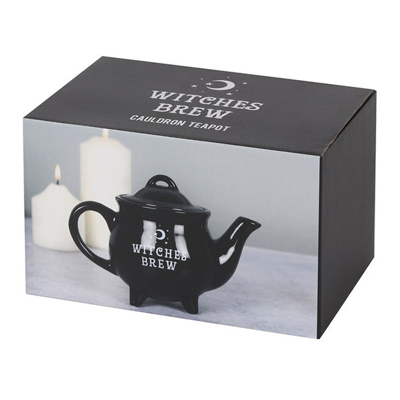 Witches Brew Black Ceramic Cauldron Teapot