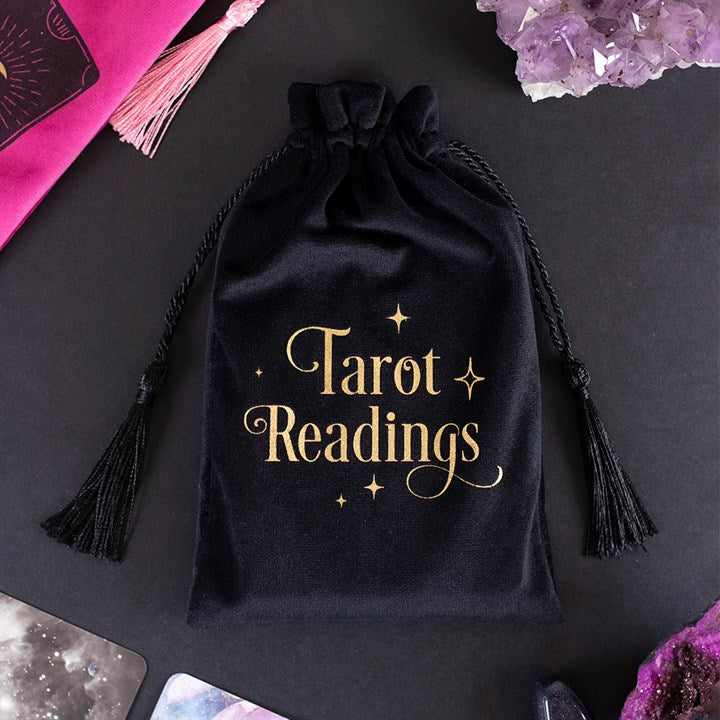 Black Tarot Reading Tarot Card Drawstring Pouch