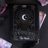 The Moon Black Tarot Card Zippered Bag