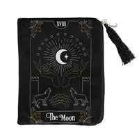 The Moon Black Tarot Card Zippered Bag