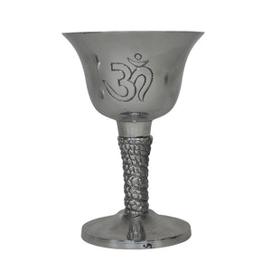 Silver Metal Chalice - Om