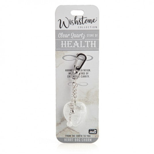 Clear Quartz - Health - Heart Bag Charm
