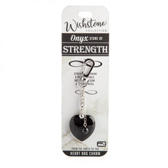 Onyx - Strength - Heart Bag Charm