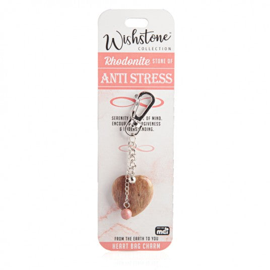 Rhodonite - Antistress - Heart Bag Charm