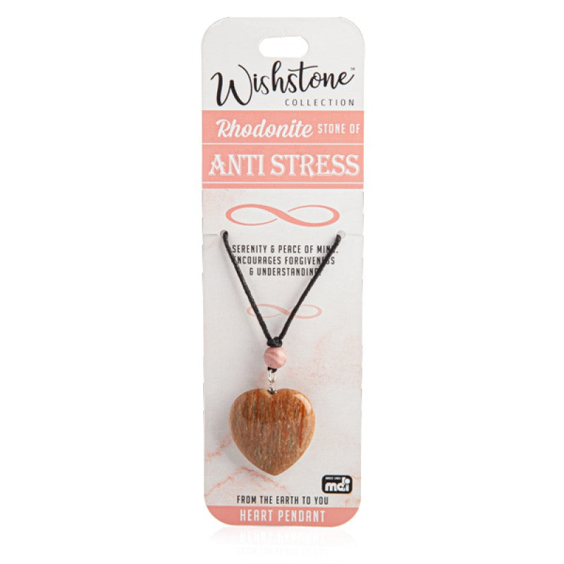 Rhodonite - Antistress - Heart Pendant
