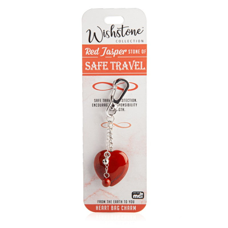 Red Jasper - Safe Travel - Heart Bag Charm