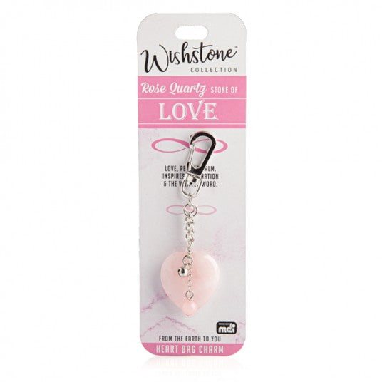 Rose Quartz - Love - Heart Bag Charm