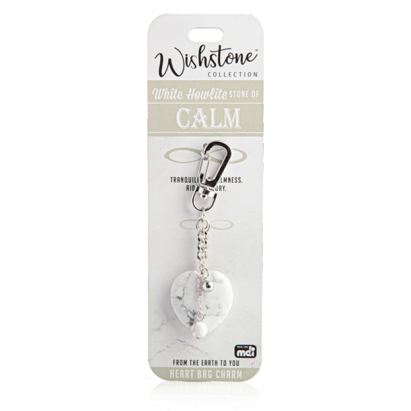 White Howlite - Calm - Heart Bag Charm