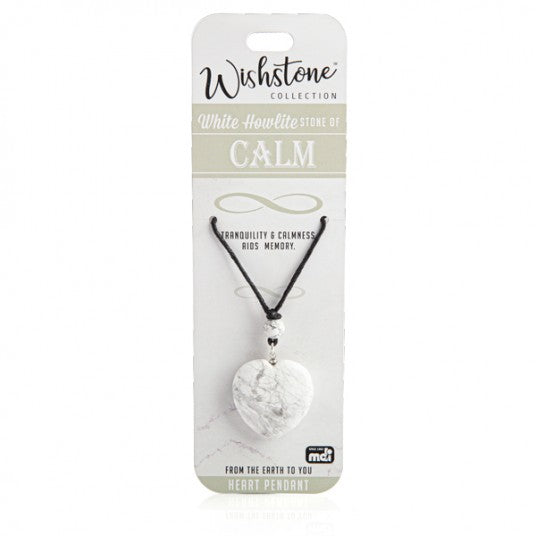 White Howlite - Calm - Heart Pendant