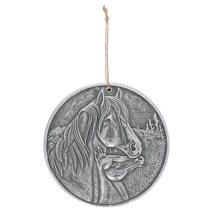 Silver 'Apache' Terracotta Plaque by Lisa Parker