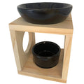 Black Ceramic & Natural Timber Oil Burner