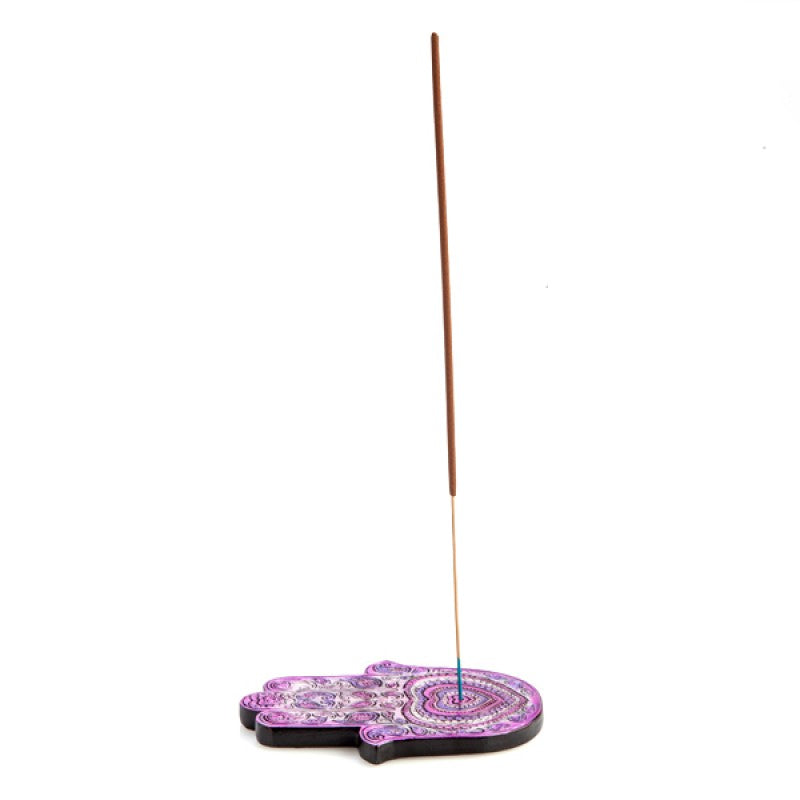 Flat Incense Burner Hamsa Heart