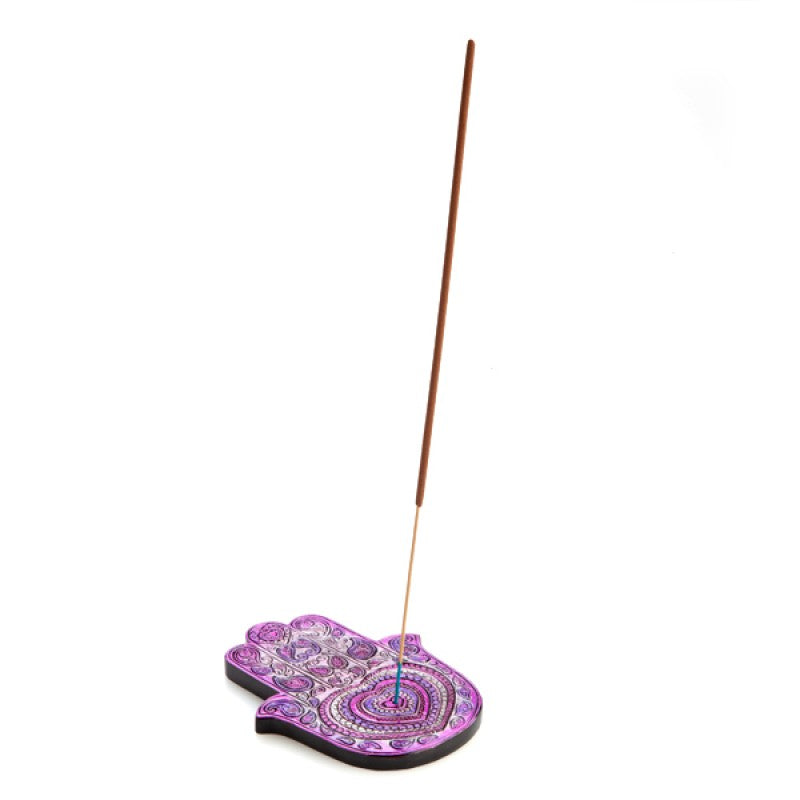 Flat Incense Burner Hamsa Heart