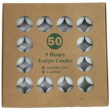50 Pack - 9 Hour Unscented Tealight Candles