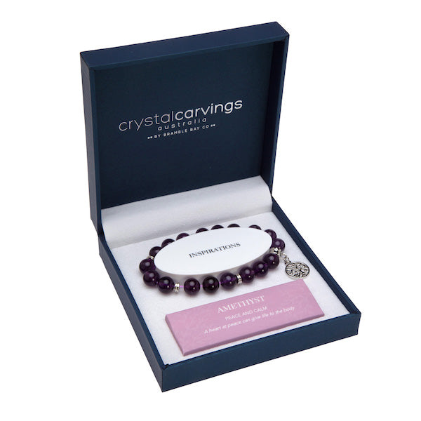 Crystal Carvings Bracelet - Amethyst