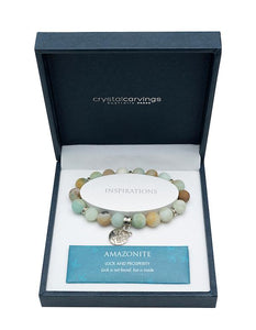 Crystal Carvings Bracelet - Amazonite Matte