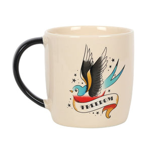 Tattoo Ceramic Mug - Freedom Sparrow