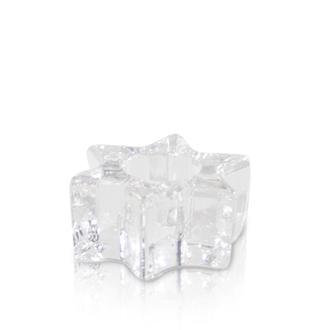 Clear Glass Star Wish Candle Holder