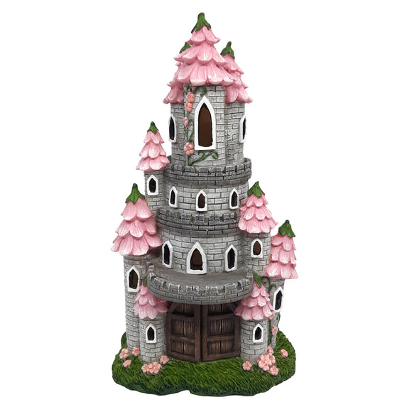 Solar Pink Fairy Tale Castle 25cm