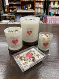 Love and Passion Herb and Crystal Infused Soy Spell Candle