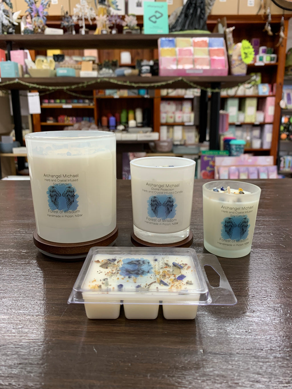 Archangel Michael Herb and Crystal Infused Soy Candle