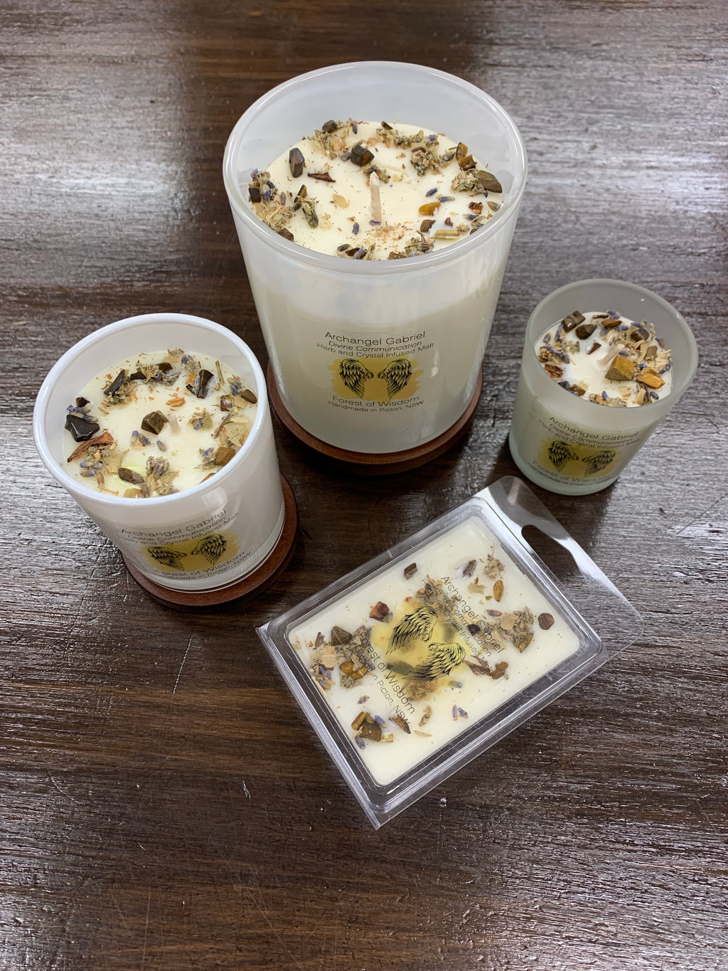 Archangel Gabriel Herb and Crystal Infused Soy Candle
