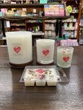 Love and Passion Herb and Crystal Infused Soy Spell Candle