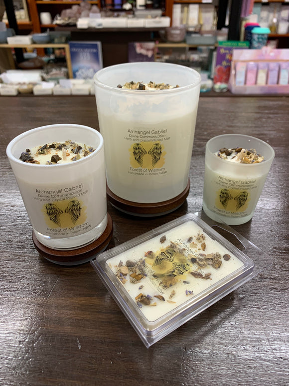 Archangel Gabriel Herb and Crystal Infused Soy Candle