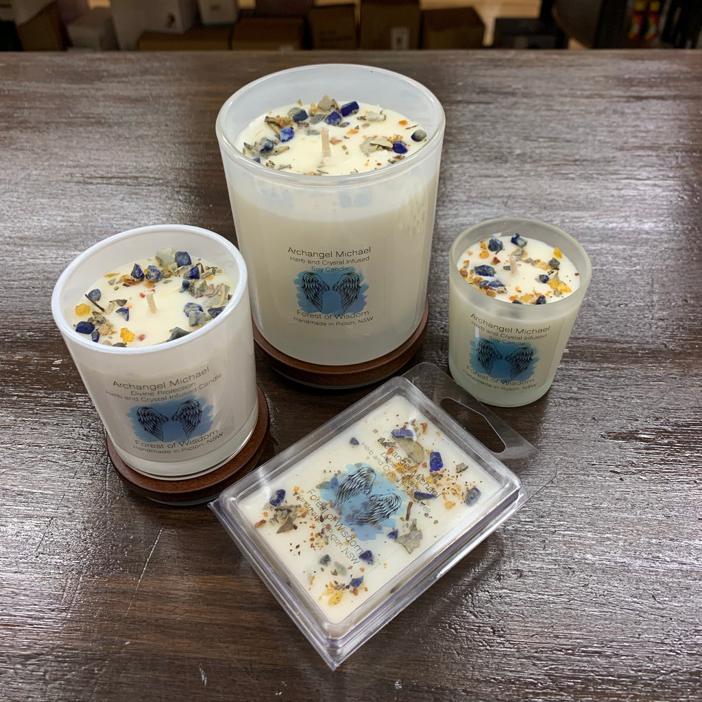 Archangel Michael Herb and Crystal Infused Soy Candle