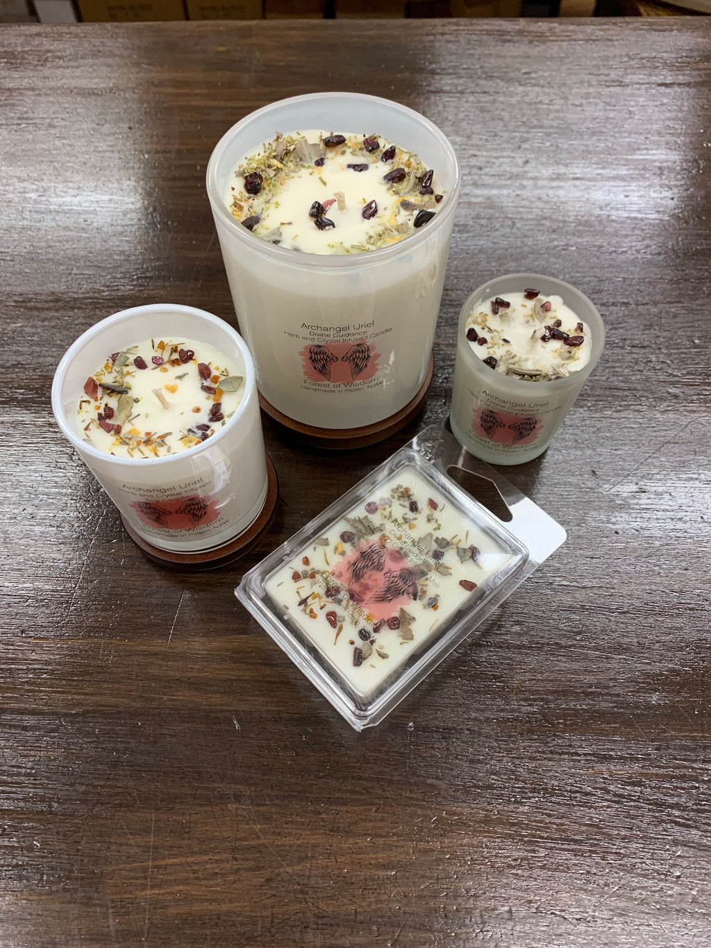 Archangel Uriel Herb and Crystal Infused Soy Candle