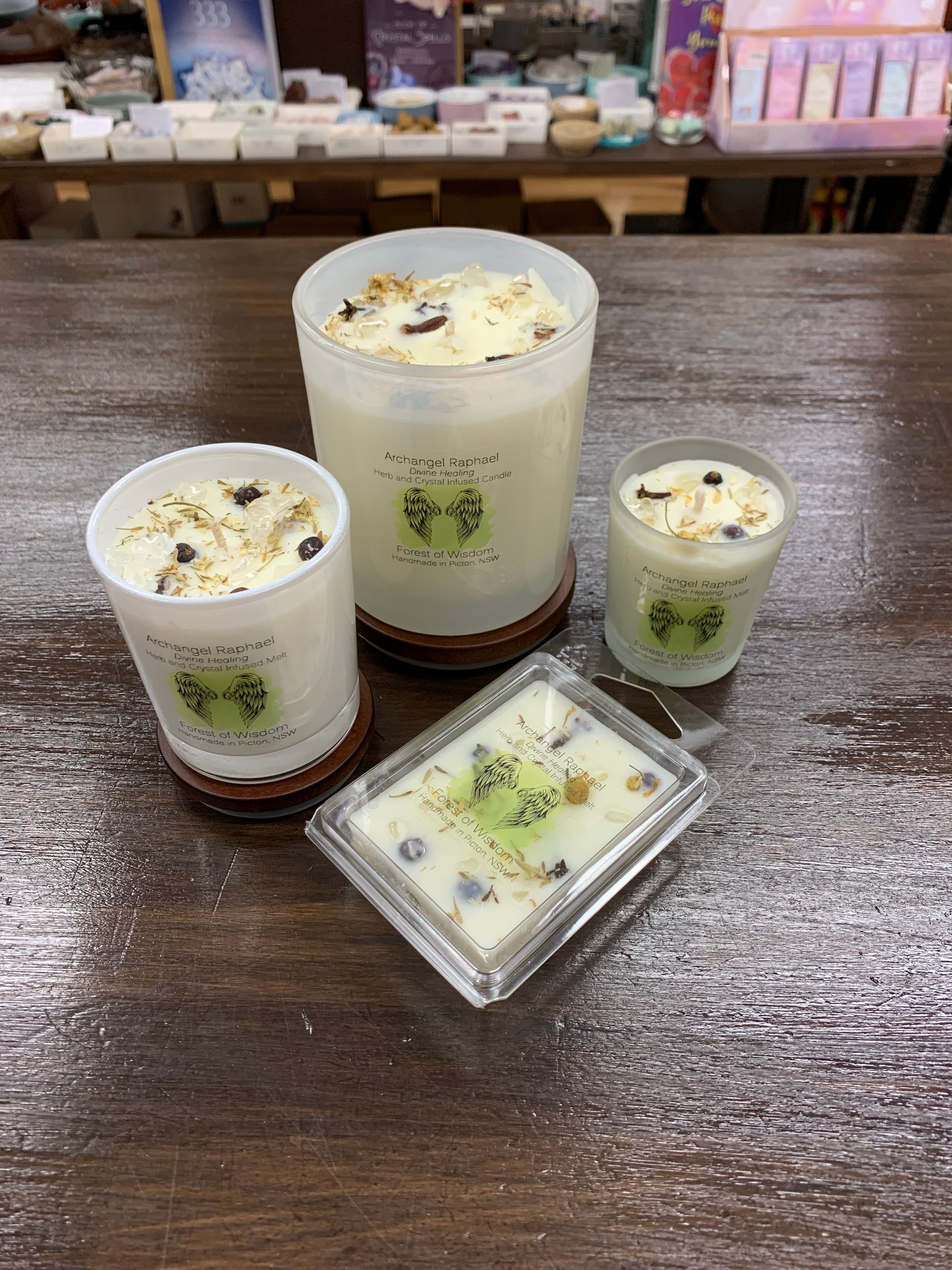 Archangel Raphael Herb and Crystal Infused Soy Candle