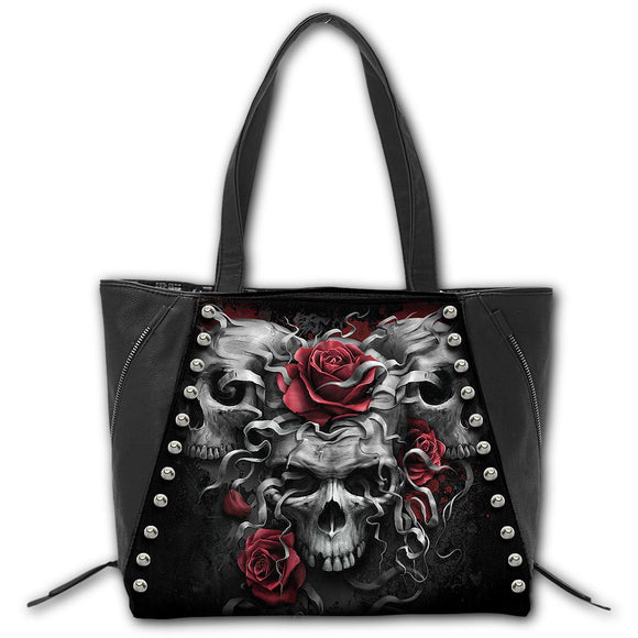 Spiral Direct SKULLS & ROSES - Tote Bag - Top quality PU Leather